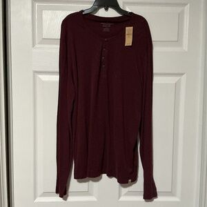 American Eagle LS Henley Shirt - L - NWT